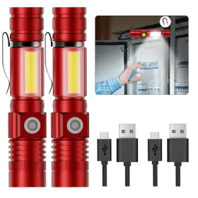 B0cwgy5jkz Hoxida Usb Rechargeable Magnetic Led Tactical Flashlight Super Bright Waterproof