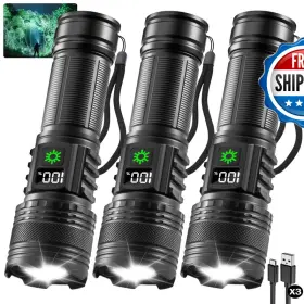 B0fk9hybj1 Huccbs 3pack Rechargeable Flashlights High Lumens 9900fl Led Flashlight
