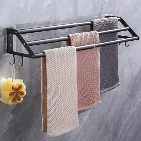 0018h Huiraas 3-layers Bathroom Towel Bar Wall Mounted Adhesive Or Screw Mounting 13.5 Inch -24