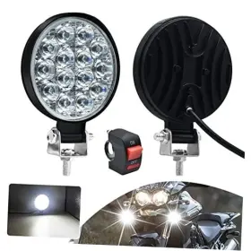 Hulix 765157654888 2pcs 3.4ftft Round Off Road Lights 14 Leds 17w 3400lm Led Work Light With White