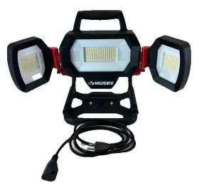 1010887587 Husky Hybrid Power 10000 Lumen Triple Head Led Work Light Model