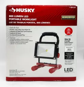 480-624 Husky 800 Lumen Portable Led Indoor/outdoor Corded Work Light - New In Box