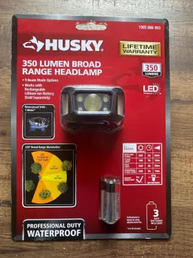 7531-hh350 Husky 350 Lm 9-mode Dual-power Broad Range Led Water/impact Resistant Headlamp