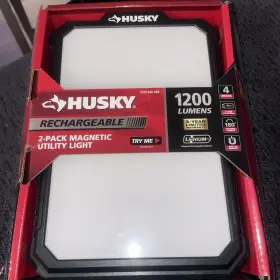 Husky 820909908364 1200 Lumen Worklight Rechargeable Led Magnetic Mount New 2 Pack