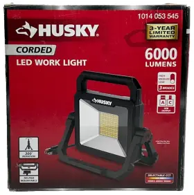 K40568 Husky 6000 Lumen Led Work Light Portable Corded Jobsite Shop