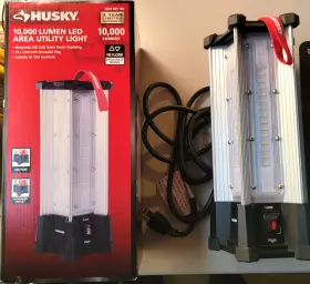 Mpn-804081378795 Husky Utility Led Work Light 10 000-lumen With Grounded Outlet Usb Port Used