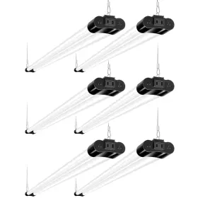 Hykolity 730967951984 6 Pack 4ft Linkable Led Shop Light Utility Fixture 4400lm
