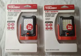 59225wdi Hyper Tough 2 Lot 2-in-1 Magnetic Battery-operated Led Work Light Utilty