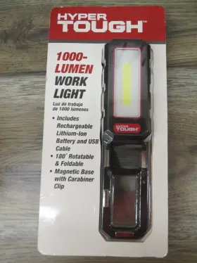 Hyper Tough 681131401142 1000-lumen Rechargeable Led Work Light 180 Rotatable Magnetic Base