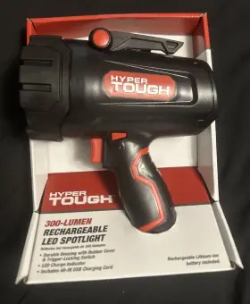 Hyper Tough 681131410182 300-lm Rechargeable Lithium-ion Led Spotlight Automotive Work Light