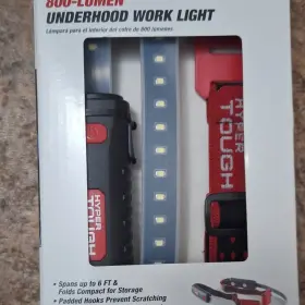 7317 Hyper Tough 800-lumen Led Rechargeable Magnetic Underhood Work Light Black/red