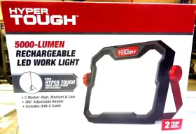 Hyper Tough 820909821960 Led Rechargeable Work Light - 5000 Lumen New