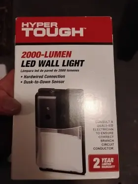 Hyper Tough 850026231595 Brand New Sealed 2000-lumen Led Wall Light With Clear Lens Cover