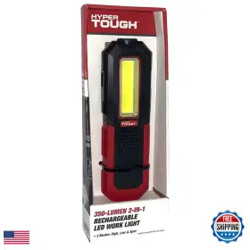 B08599s3l6 Hypertough 350-lumen Rechargeable Led Work Light Strong Magnet Pivoting Stand