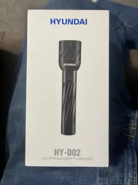 Hy-d02 Hyundai Led Flashlight Rechargeable Usb Aluminum Alloy Black