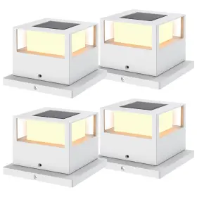 Fpostw4 Icerona 4 Pack Solar Post Cap Lights Outdoor 20 Lumen High Brightness Waterproof Led