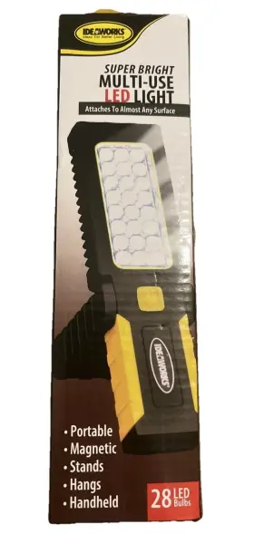 Ideaworks 017874010813 Portable Handheld Super Bright Multi-use Led Light 28 Bulbs