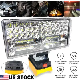 Ikaufen 982766508351 Cordless Led Work Light For Dewalt 20v Battery Floodlight Spotlight Desk Lamp