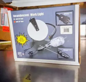 2815-3000 Incandescent Two Work Light 50ft Reel Corded Black Silver