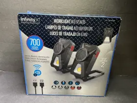 1600276 Infinity X1 Rechargeable Work Lights With Bluetooth Speakers Stereo 2 Pack New