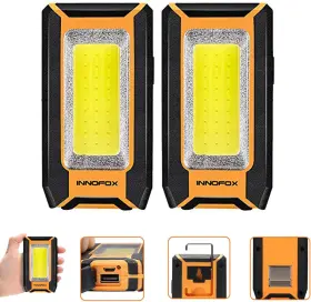 20wx0063-2 Innofox 2pack Led Rechargeable Magnetic Work Light 40w 1500lumens Hanging Hook 3 Lighti