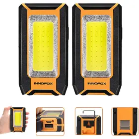 Innofox 782902948979 2pack Led Rechargeable Magnetic Work Light 40w 1500lumens Hanging Hook 3 Lig