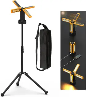 Iodoo 705353308291 13200mah Solar Work Light 8000 Lumen Dimmable 4 Modes With Stand And Carry Bag