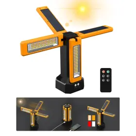 Iodoo 741365439066 13200mah Rechargeable Solar Work Light With Folding Stand Support And Portabl