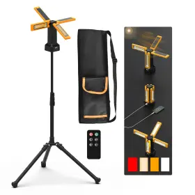 Iodoo 741365694885 13200mah Rechargeable Solar Work Light With Folding Stand Support And P