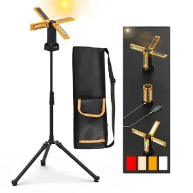 Iodoo 792105527215 13200mah Rechargeable Solar Work Light With Folding Stand Support And Portabl