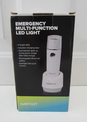 Ivation 840102101058 Brand New Emergency Power Failure Multi-function 6-led Flashlight 1-pk