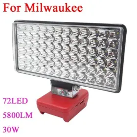 Jyx-ab-001 Janllenton Milwaukee Led Work Light Flashlight Torch For 18v 20v Li-ion Battery 72 Beads