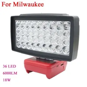 Jyx-ab-002 Janllenton Milwaukee 18v 20v Li-ion Battery Led Work Light Flashlight Torch 36 Beads