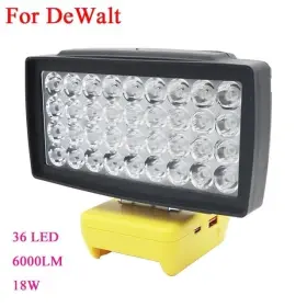 Jyx-ab-004 Janllenton 36 Bead Led Car Work Light Flashlight Torch Usb Power Bank Dewalt 18v Battery