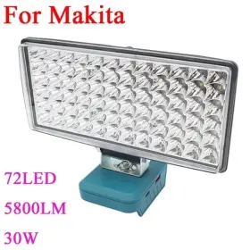 Jyx-ab-007 Janllenton Led Work Light Flashlight Torch For Makita 18v 20v Li-ion Battery 72 Beads