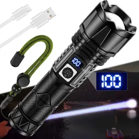 B0bqr7nsyt Jay-park 10000 Lumen Rechargeable Led Flashlight - Super Bright Zoomable