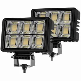 Sw06-80f Jiqireng 2pcs 6 Inch 12v Led Work Lights 100w Super Bright 20000lm Flood Beam Ip67 Wa