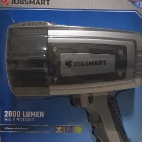 1077473 Jobsmart Hid Spotlight 2800 Lumens Rechargeable Ergonomic Rubber Handle Black