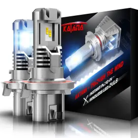 P004 Katana ‎ H13 Light Bulbs 9008 Fanless Wireless Super Bright 6500k