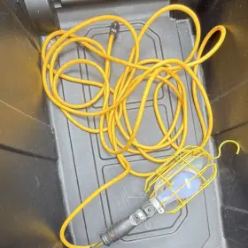 E180045 Kintron Corded Worklight Portable Yellow Cage Long Extension Cord Hanging