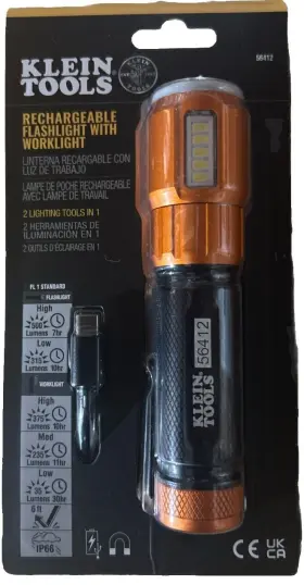 56412 Klein Tools Rechargeable Led Flashlight With Worklight