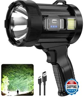 B0fbwxybjr Kmivo 99 000 Lumens Rechargeable Led Spotlight Handheld Flashlight Outdoor