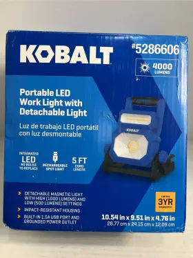 5286606 Kobalt Open Box - 3.6-volt 4000 Lumens Led Plug-in Portable Work Light #5286606