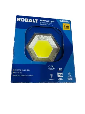 5448813 Kobalt Led Puck Light 1.5v 500-lumen Battery-power Portable Magnetic Work