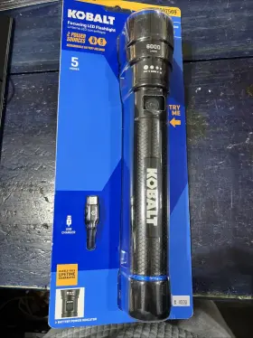 5697569 Kobalt 810156210099 New Focusing Led Flashlight 6000-8500 Lumens Rechargeable #5697569