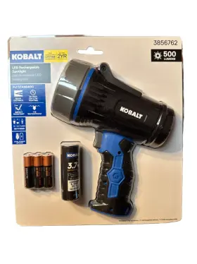 3856762 Kobalt 850009207869 Led Dual Power Rechargeable Spotlight 500 Lumens -