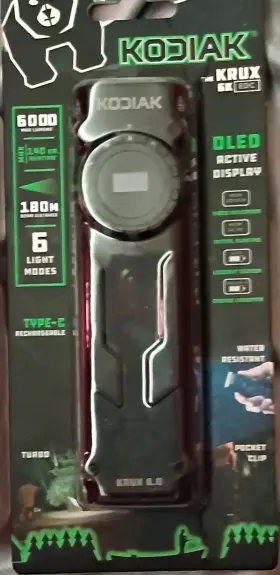 Wm-krux-6.0 Kodiak Krux 6.0 Rechargeable Led Flashlight 6000lm Oled Display Water Resistant