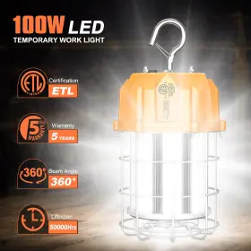 Kukuppo Ng-twl-100w-5k-120v-led##65 100 Watt Led Temporary Work Light High Bay Construction Jobsite 14500lumen