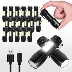 B0fldlkz2x Kunhe 20 Pack Mini Rechargeable Flashlights Bulksmall Led Black