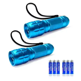 F16-2 Kunhe 140 Lumen 2 Pack Led Portable Handheld Flashlight 3 Modes Zoomable High